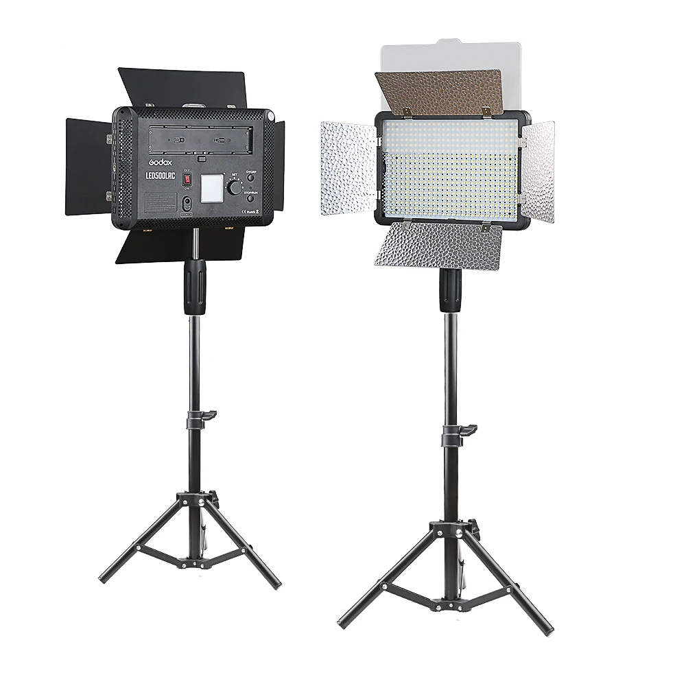 US $383.35 2x Godox LED500LR 3300K5600K Video Light W Reflectors80cm 14 Screw Light Stand For Photography