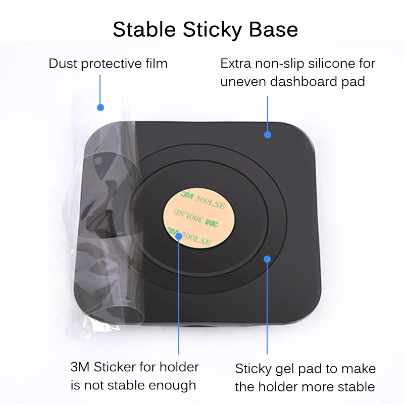 Comprar Teléfono soporte para coche para tablero pegajoso fuerte 3 M coche soporte de montaje soporte para 3 7 pulgadas iPhone Samsung GPS no Slip reutilizables almohadillas de Gel Mat
