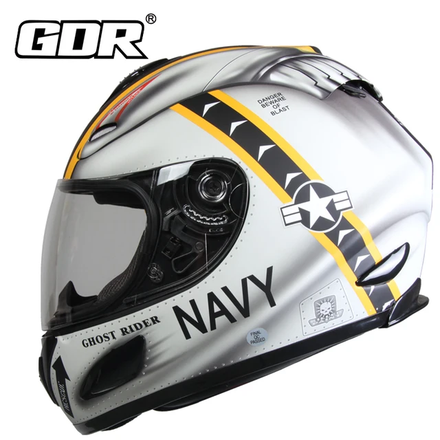 hot sale GDR Adult Motorcycle helmet Full Face Helmet Visors navy DOT ECE Motocross Racing Gear