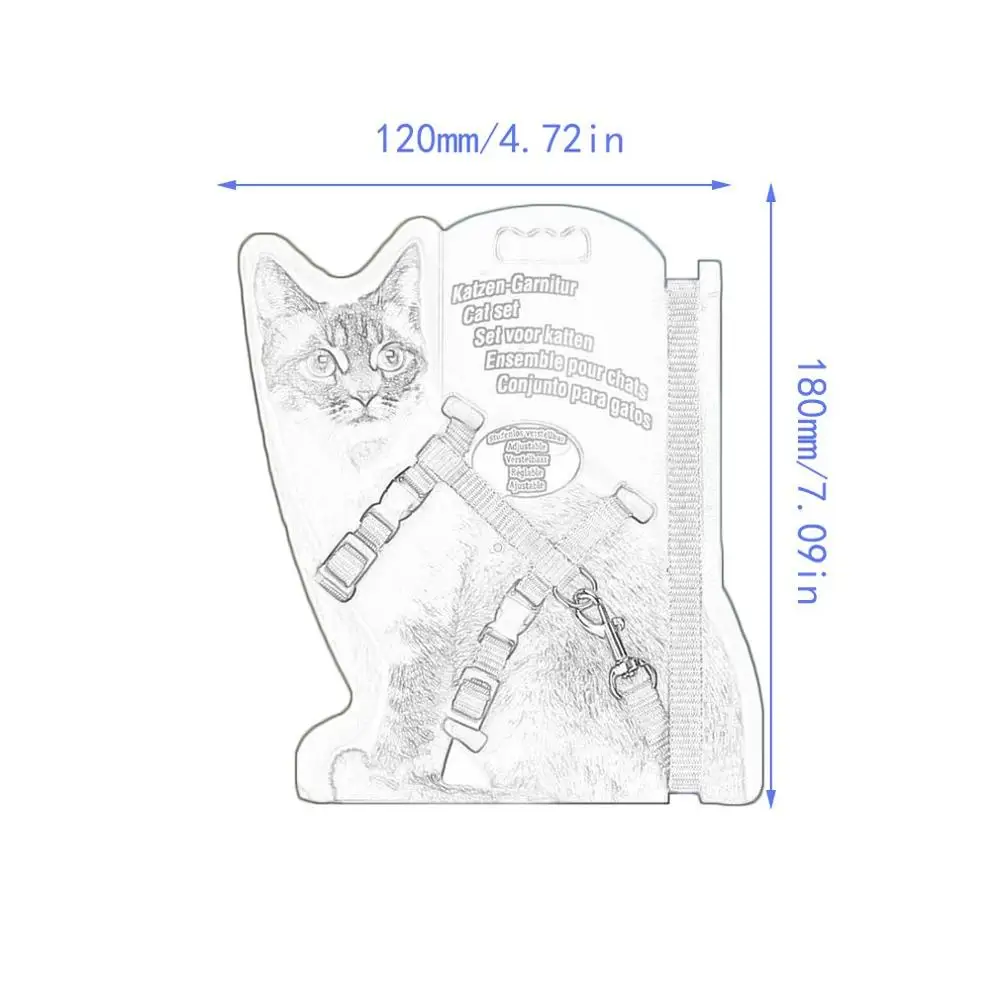 Поводок для кошек нагрудный ремень I-shaped вертикальная полоса дышащая сетка регулируемый поводок для кошек нейлоновый материал