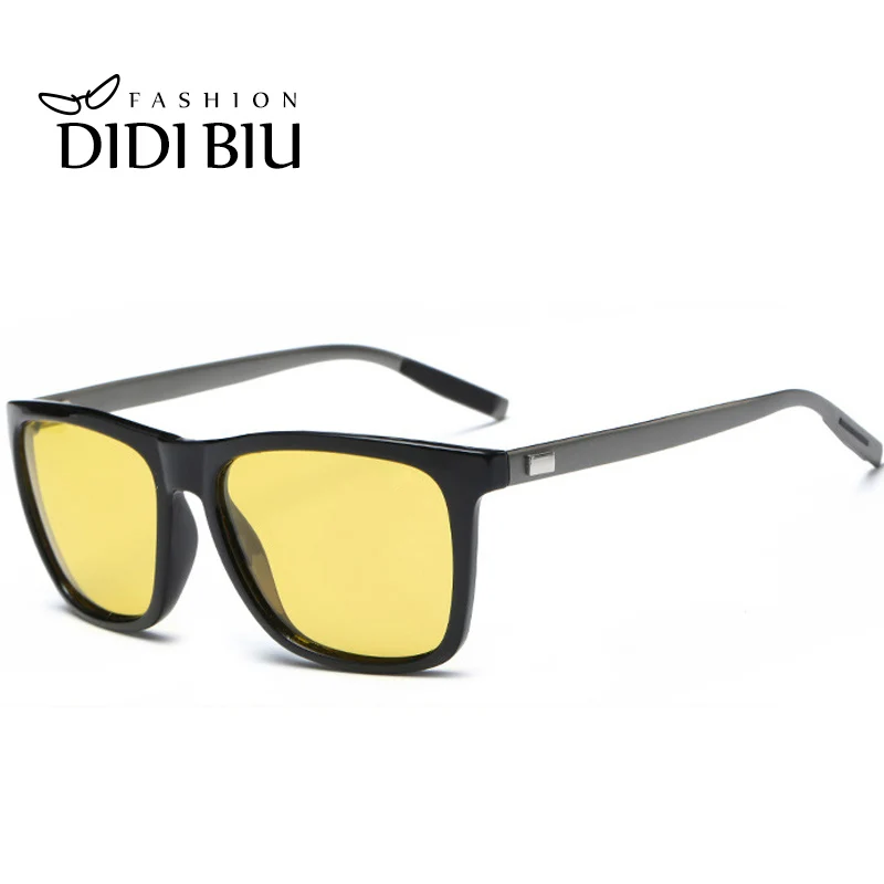 

DIDI Polarized Night Vision Yellow Sunglasses Women Men Square Aluminum Magnesium Sun Glasses Anti Glare Car Driving Brand U675
