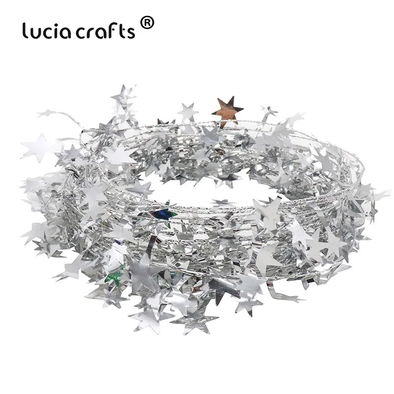 Lucia crafts 7,5 м/рулон подвесная Рождественская елка пентаграмма железная проволока гирлянда домашнее рождественское украшение H0358 - Цвет: C4 Silver