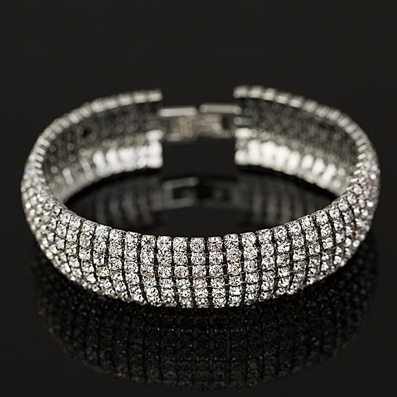 Yfjewe Factory Price Gold And Silver Color Clic Crystal Pave Link Yfjewe Factory Price Gold And Silver Color Clic Crystal Pave Link Bracelet Bangle Fashion Full Rhinestone Jewelry Women B011 In Chain Bracelets