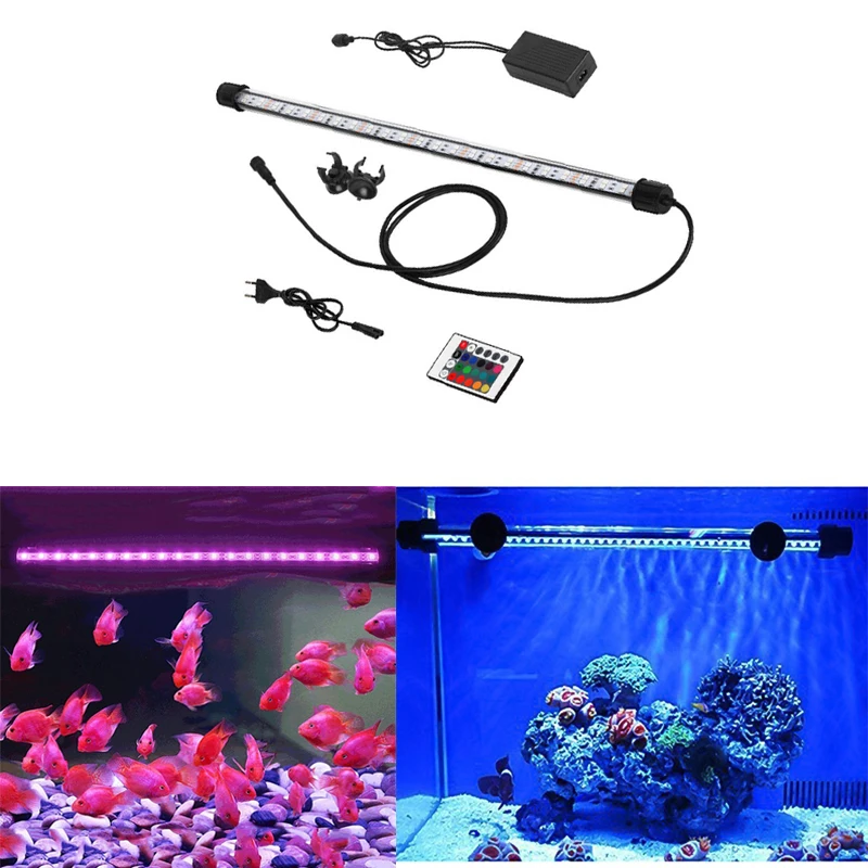 RGB LED Aquarium Light Smiful Fish Tank Light Submersible Underwater