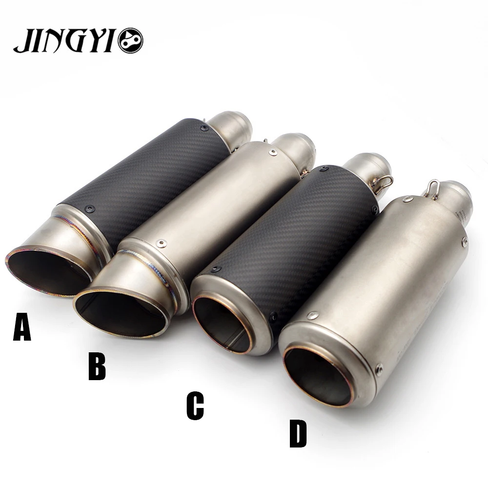 

Universal 51/61MM Inlet Motorcycle Exhaust Pipe Scooter Carbon Fiber Exhaust Muffler Slip On escape moto FOR Kawasaki Suzuki