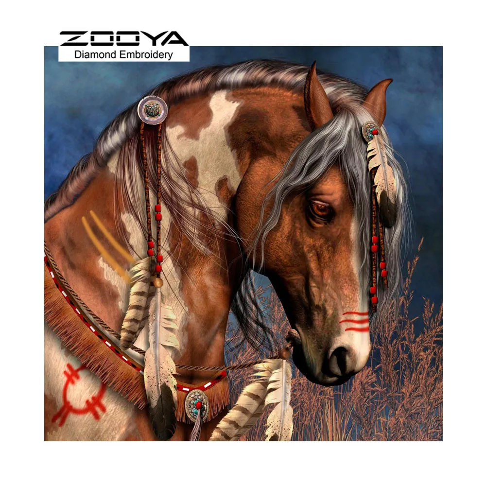 

DIY Diamond Painting Cross Stitch Crystal Needlework Diamond Embroidery Animal Beautiful Horse Full Diamond Set Decorative BJ413