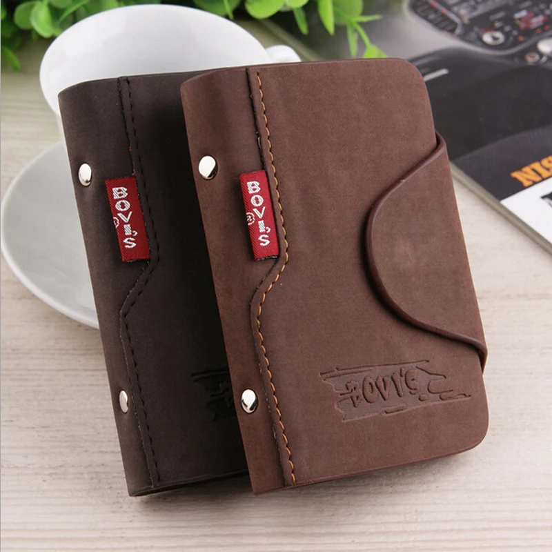 

Fashion Women's Men's Cowhide Leather Card ID Holders Vintage Hasp Design PU Credit Card Holder