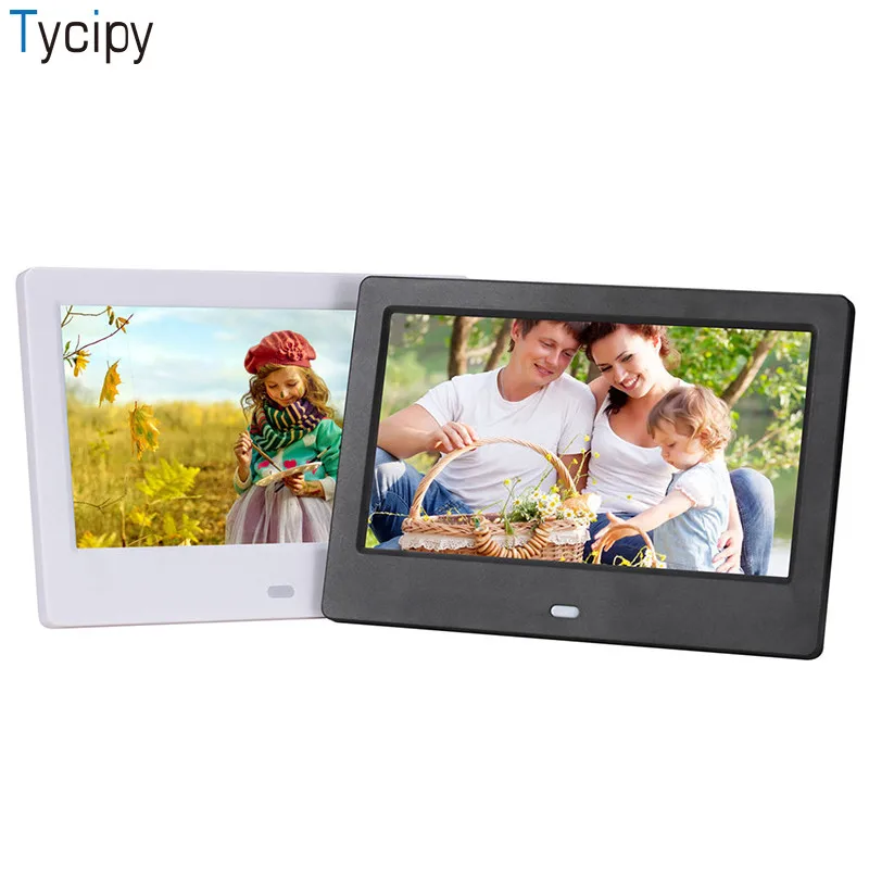 

Tycipy 7 Inch Digital Photo Frame HD 1024*600 LED Display Playback Electronic Album Picture Music Video SD U-disk USB 2.0 Type