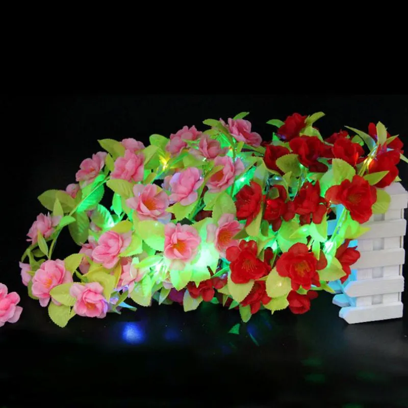 10 шт./лот Гавайские цветы Сияющие мерцающие оголовье головной убор в форме гирлянды Для женщин девочек освещенные лентой Glow вечерние