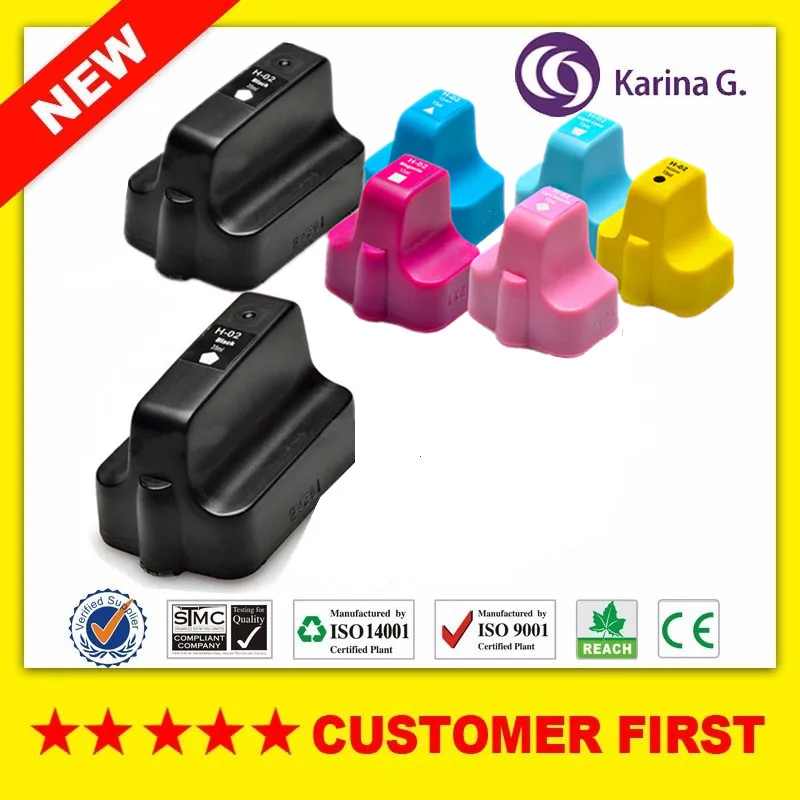 7PCS Compatible Ink Cartridge For HP 02 hp02 suit For Photosmart C6180 C8250 3110 3210xi C5180