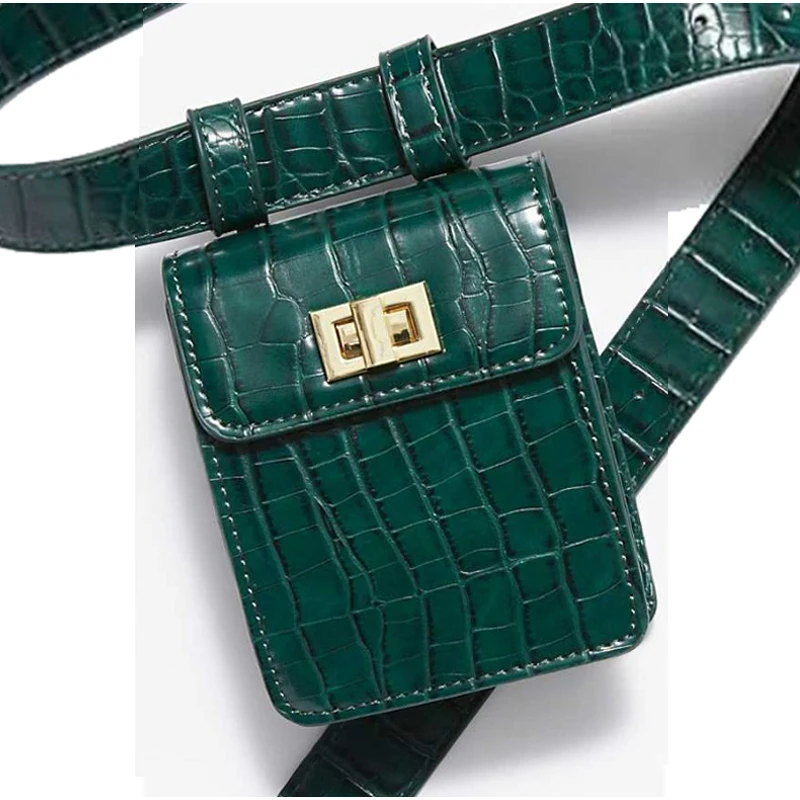 Новинка, поясная сумка, Ретро стиль, Крокодиловая Кожа, карман, многофункциональная сумка через плечо, коричневая, зеленая,, Прямая поставка F49