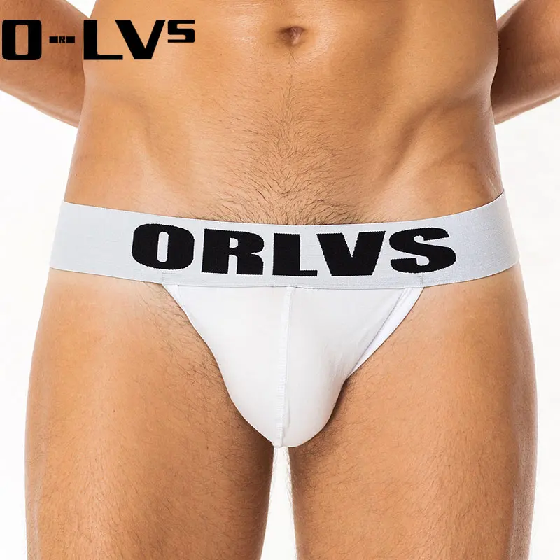 

CMENIN ORLVS Brave Person Brand Men's Sexy Briefs Underwear Men G-string Thong Tanga Exotic Solid Panties Underwear Cotton OR131