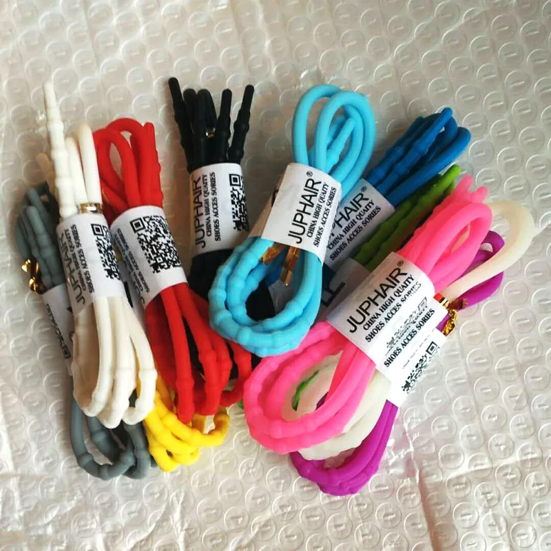 3 Pairs Easy-soft Silicone Laces lazy glow luminous Color Shoelaces Manufacturers Wholesale Children's Boys Girls Sports Shoes