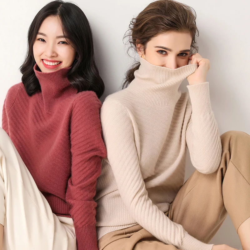 

Autumn and winter wear new sweater female high collar short paragraph loose warm bottoming shirt long sleeve wild sweater