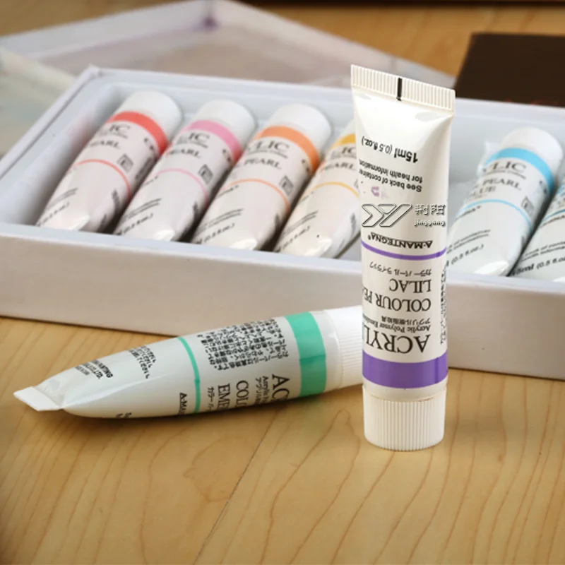 

Free shipping A Mantegna 12 acrylic paint color pearlescent pigment hand-painted wall painting pigments textile pigment
