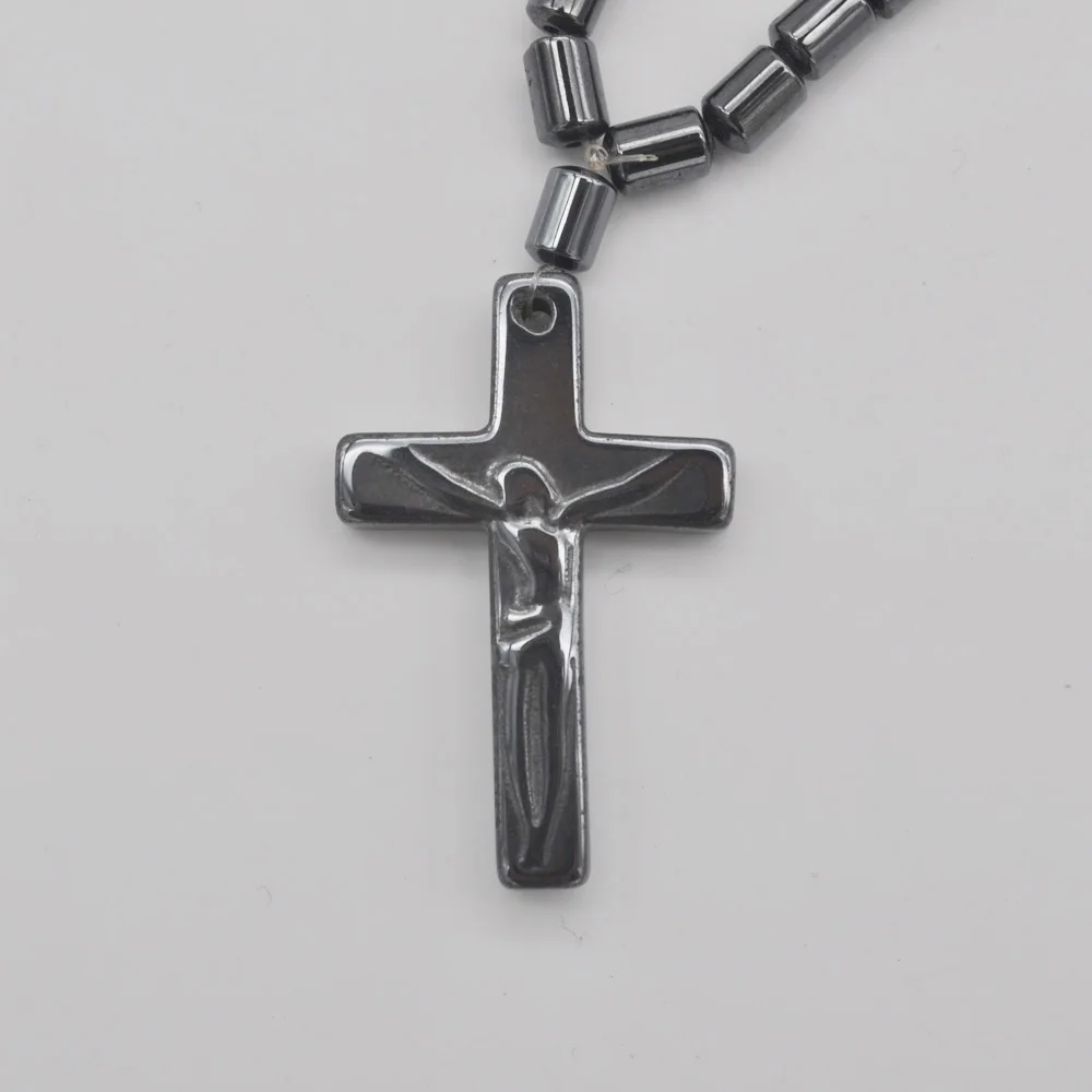 Buy Black Hematite Healing Beads Cross