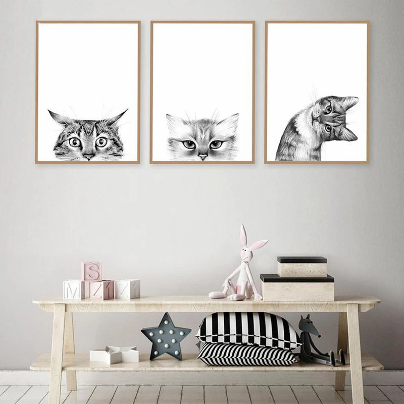 

Canvas Painting Nordic Style Pictures Hd Prints Cat Funny Animal Wall Artwork Modular Minimalist Poster For Kids Room Home Decor