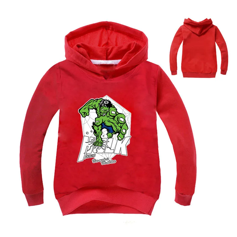 Осенняя футболка для мальчиков, свитер с капюшоном и изображением Халка, футболка с длинными рукавами и рисунком Микки для девочек, тренд для подростков
