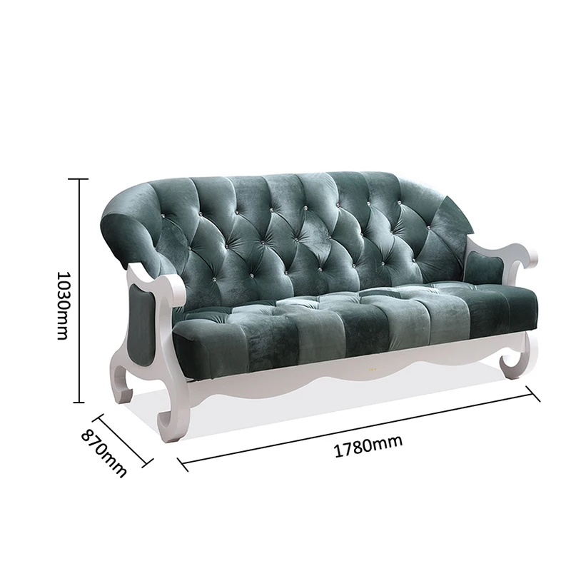 Velvet U-shaped Three seats leisure sofas Europe And America style modern living room sofa high quality flannel furniture