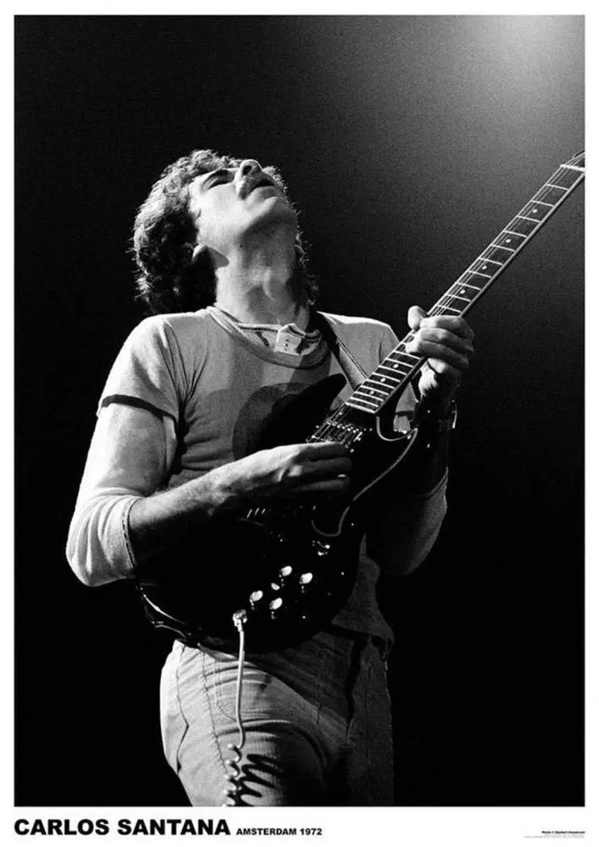 Home Decor Carlos Santana Amsterdam 1971-Silk Art Poster Wall Sicker Decoration Gift