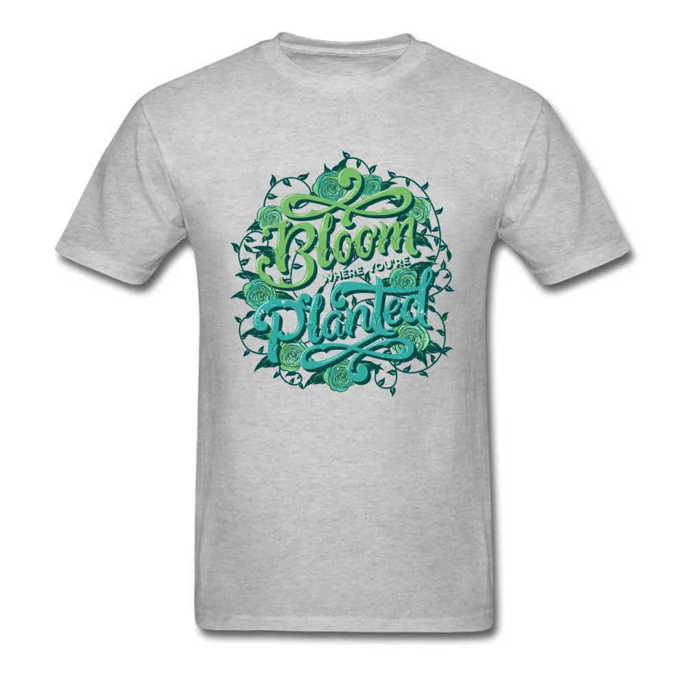 Hip Hop Men T Shirt O Neck Short Sleeve 100% Cotton Bloom Tops Shirts Printed T Shirt Drop Shipping Bloom grey