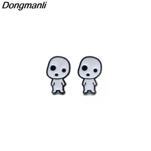 P3152 Dongmanli Принцесса Мононоке из нержавеющей стали, пирсинг для уха, Детские милые серьги для женщин, эмалевые серьги для девочек