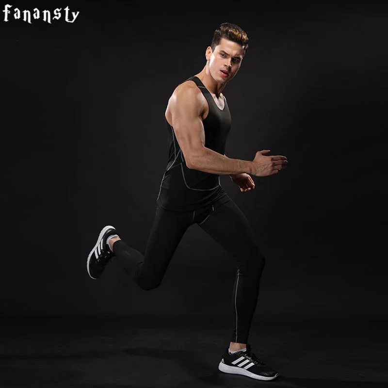 Спортивный костюм компрессионный комплект для мужчин комплекты бега фитнес