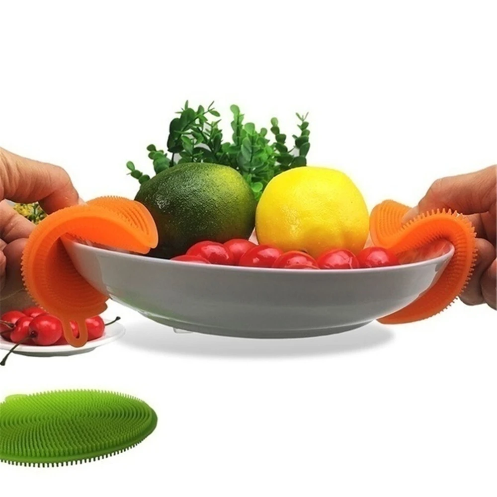 Кухонные гаджеты 2 шт силиконовые губки для мытья овощей и фруктов Антибактериальный кухонный коврик для очистки кухонные принадлежности
