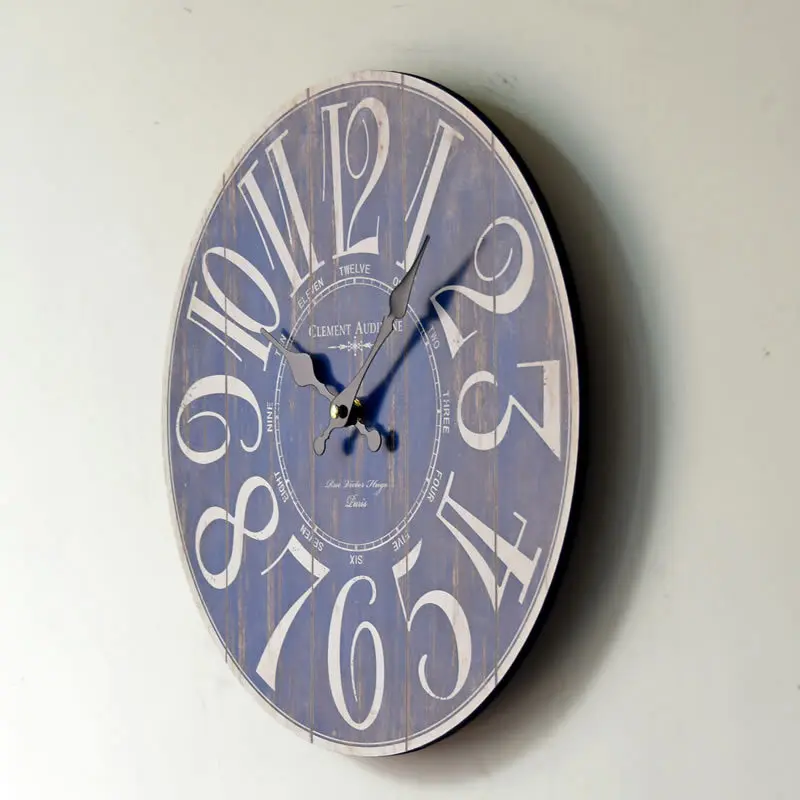 2016 Fashion Home Decor Clock Blue Wall Livingroom Vintage 2016 Fashion Home Decor Clock Blue Wall Livingroom Vintage Creative Mute Digital Watch For Kitchen