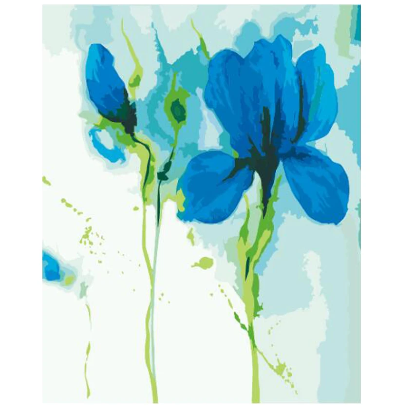 

WEEN Flowers Plant DIY Painting by numbers kit for kids,Framed Oil paint by number on canvas, Acrylic Paint,Wall picture 40x50cm