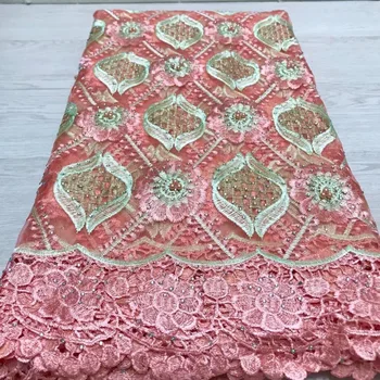 

Nigerian Rhinestones Lace Fabrics Idian Nigerian Lace Fabric Beads Embroidery African Tulle French Lace Materials For Women