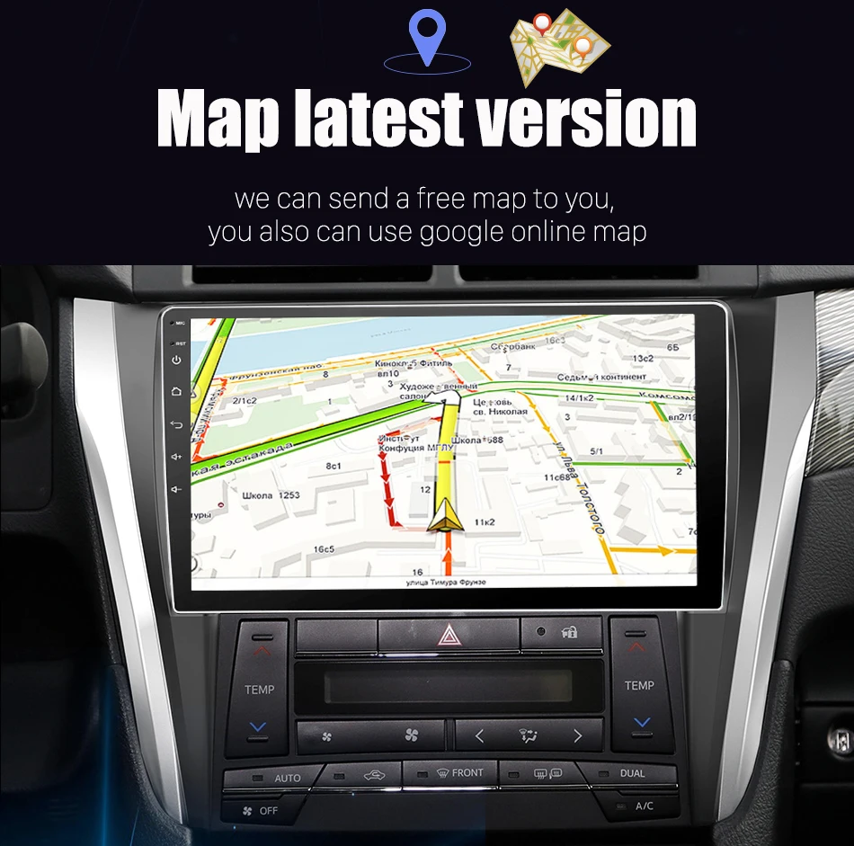 Best Eunavi android 9.0 car dvd gps multimedia player For Toyota Camry50 2012 car dvd navigation radio video audio player 4G+32G PX6 9