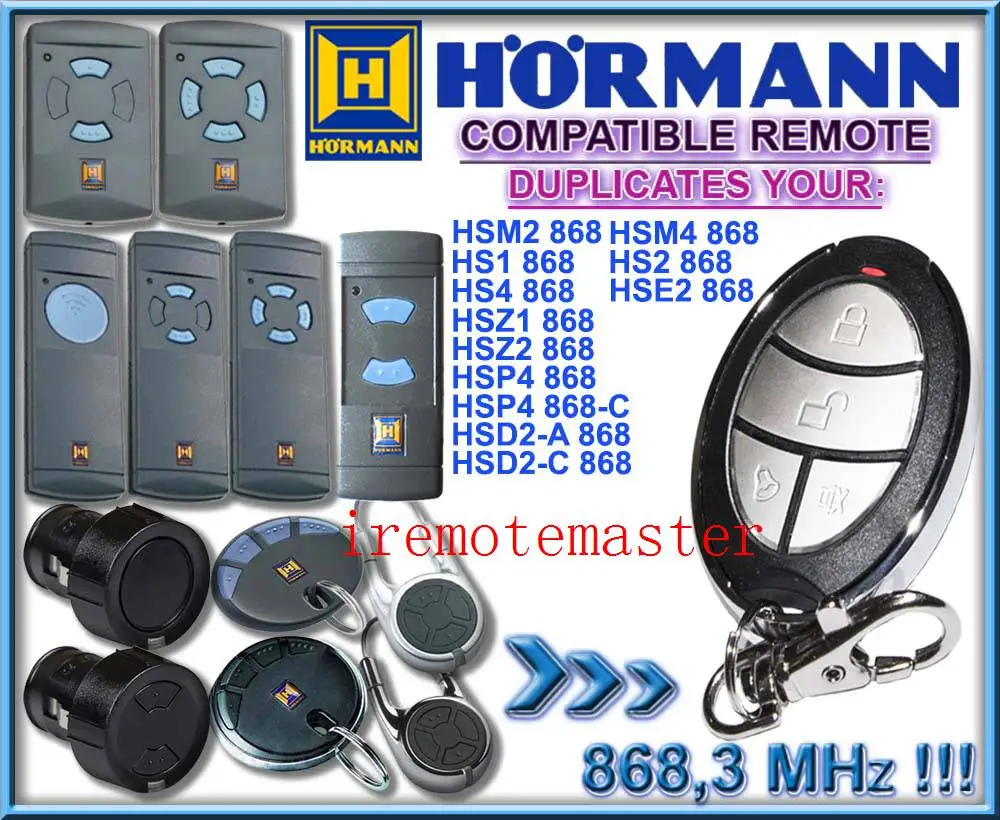 Hormann hsm2 ,hsm4 ,hs1 ,hs2,hs4 ,hse2 ,hsz1 ,hsz2 ,hsp4 ,hsp4 -c,hsd2-A 868mhz remote control replacement transmitter hormann hsz2 868 hsp4 868 hsp4 868 c hsd2 a 868 hsd2 c 868 universal remote control replacement transmitter dhl free shipping