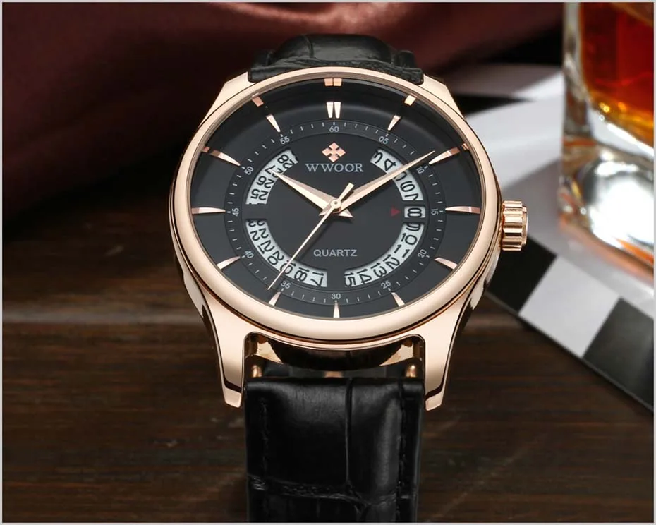 New Quartz Mens Watches Top Brand Luxury Complete Calendar Men's Wrist Watch Genuine Leather Strap Men Wristwatches  2019 (11)