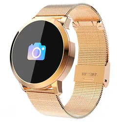 Q8 OLED Bluetooth Smart часы Нержавеющая сталь Водонепроницаемый носимого устройства Smartwatch наручные часы Для мужчин Для женщин Фитнес трекер