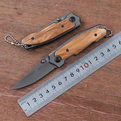 Лидер продаж складной нож Ножи карман Тактический коричневый складные ножи деревянной ручкой 3CR13 лезвия Охота Кемпинг выживания ножей