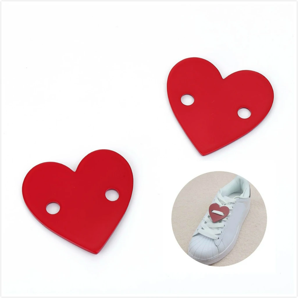 

2PCS Shoe Laces Decoration Shoe Accessories Women Shoes Decorative Accessory Heart Shape