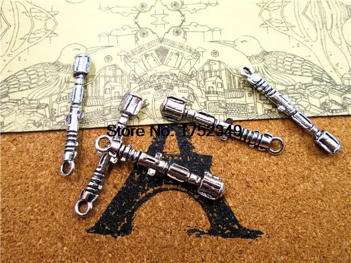 

10pcs Doctor who 3D Sonic Screw Driver 11th Sonic Screwdriver Charm Pendants Necklace silver tone