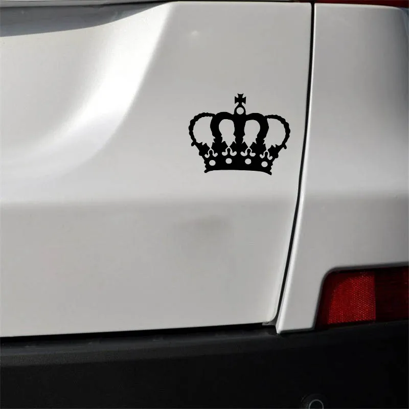 YJZT 12,7 см* 10,1 см крест ядро Личность Корона виниловая Автомобильная Наклейка черный/серебристый C13-0006