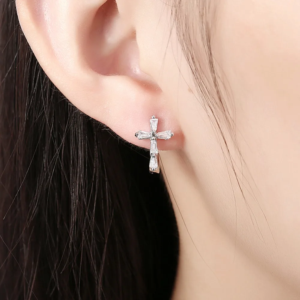 Buy Ms. fashion 925 Silver Crystal Zircon silver cross