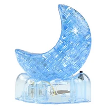 FEDI Best Sale 3D Crystal Puzzle Jigsaw Model DIY Flash Moon IQ Toy Furnish Gift Souptoy Gadget