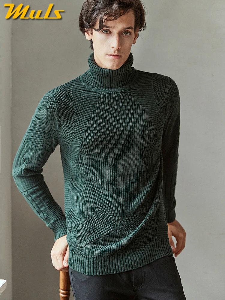 

Winter Men Turtleneck Sweater Pullovers Winter Thick High-Neck Male Sweater Jumpers Cotton Man knitwear Autumn 2019 Fashion New