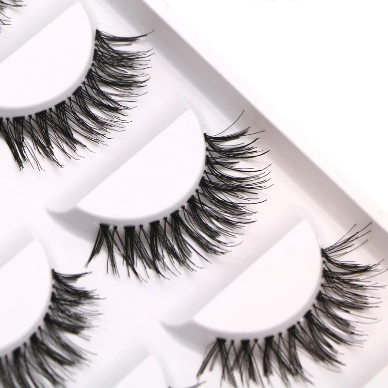 

efero Natural Long False Eyelashes Thick Cross Makeup Beauty Fake Eyelashes cilios Black Fake Eye Lashes Extension Tools 100Pair