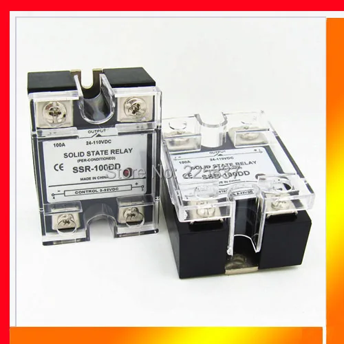 

SSR-100DD (2 pcs/Lot) high quality JGX-100F DC 3-32v to DC 5-220v single phase DC-DC SSR, 100A SSR, solid state relay ssr relay