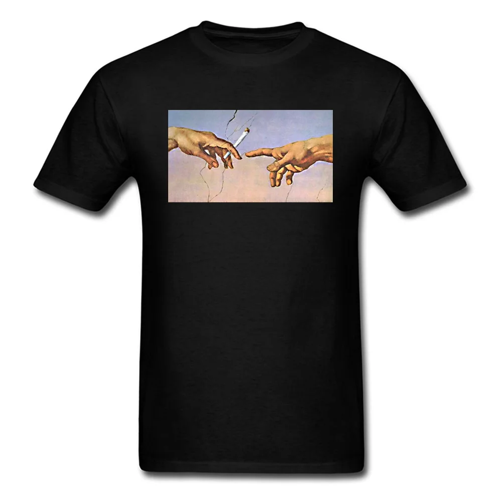 MICHELANGELO190618 Design Summer 100% Cotton Round Neck Men's Tops Shirt Printed Tee-Shirt Funky Short Sleeve T-shirts MICHELANGELO190618 black