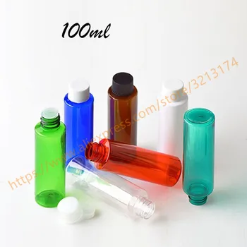 

100ml pretty colors PET bottle with plastic lid + reducer,essential oil/liquid/moisturizer/facial water container