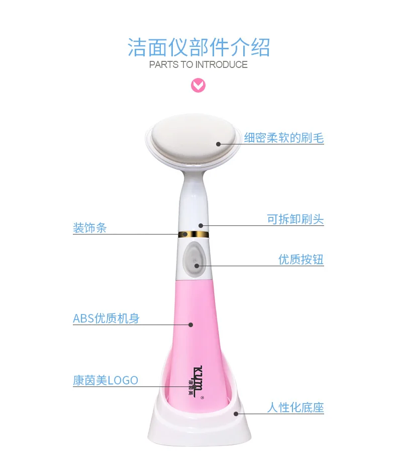 Ультразвуковые колебания Очищение инструмент бытовой Электрический лица мягкой стирки Кисточки Черноголовых всасывания очиститель пор белый/розовый