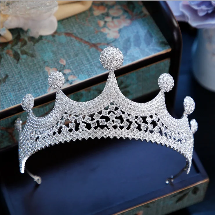 Perolas de Moda Rainha Da Coroa Do Casamento Da Tiara Da Noiva Do Cabelo Do Casamento головной убор Acessorios de Joias Por Atacado - Окраска металла: Fig