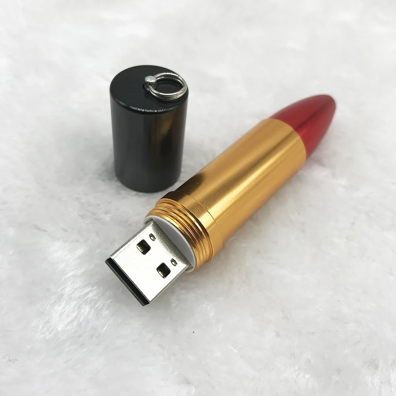 Popular Gift for Girls USB Flash Drive Pink Red Metal lipstick 4GB 64GB 8GB PenDrive 16GB 32GB 64GB Pen Drive USB Memory Sticks