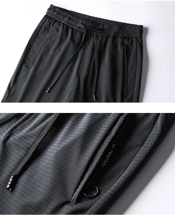 2019 новые летние тонкие сетчатые штаны мужские летние дышащие спортивные Slim Fit повседневные мужские Беговые тренировочные брюки мужские s
